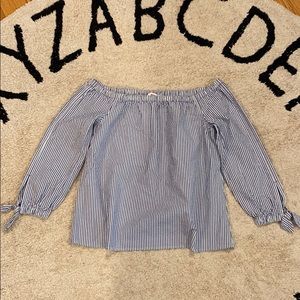 Seersucker Vineyard Vines off the Shoulder Top